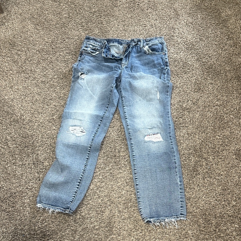 Maurices Light Blue Distressed Boyfriend Jeans